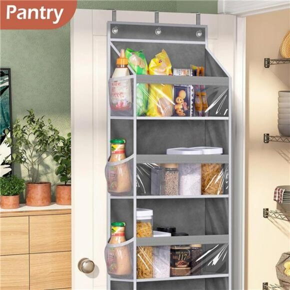Over Door Organizer 6 Large 12 Side Pocket Hanging Storage Baby Closet Pantry - Picture 3 of 7
